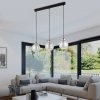 TK LIGHTING DEVI TRANSPARENT 4580 LAMPA WISZĄCA LISTWA CZARNO ZŁOTA KLOSZ SZKLANY TRANSPARENTNY KULA