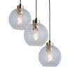 TK LIGHTING DEVON 4586 LAMPA WISZĄCA NA KOLE CZARNO ZŁOTA SZKLANE KLOSZE
