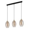 TK LIGHTING 4635 SEBO LAMPA WISZĄCA CZARNO ZŁOTA BURSZTYNOWE KLOSZE