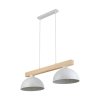 TK LIGHTING OSLO WHITE 4713 LAMPA WISZĄCA DREWNIANA BELKA BIAŁE KLOSZE NAD STÓŁ SKANDYNAWSKA