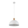 TK LIGHTING OSLO WHITE 4851 LAMPA WISZĄCA METALOWA BIAŁA Z DREWNEM W STYLU SKANDYNAWSKIM