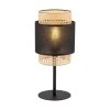 TK LIGHTING BOHO BLACK 5567 LAMPKA NOCNA STOŁOWA CZARNA Z ABAŻUREM RATTANOWA