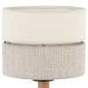 TK LIGHTING ECO LAMPKA NOCNA DREWNIANA Z ABAŻUREM Z TKANINY NATURALNEJ BEŻOWO SZARA