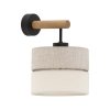 TK LIGHTING ECO 5776 KINKIET DREWNIANY Z ABAŻUREM Z TKANINY NATURALNEJ BEŻOWO SZARY