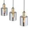 TK LIGHTING SIERRA GOLD 6662 LAMPA WISZĄCA CZARNO ZŁOTA GRAFITOWE SZKLANE KLOSZE