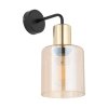 TK LIGHTING SIERRA GOLD 6664 KINKIET CZARNO ZŁOTY KLOSZ BURSZTYNOWY