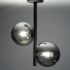 TK LIGHTING ESTERA BLACK 6706 LAMPA SUFITOWA PLAFON PODWÓJNY CZARNY SZKLANE KULE GRAFITOWE