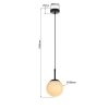 LAMPA WISZĄCA CZARNA KULA SZKLANA NAD STÓŁ DORADO LIGHT PRESTIGE LP-002/1P BK