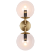 LIGHT PRESTIGE DORADO LP-002/2W Transp. KINKIET PODWÓJNY ZŁOTY MATOWY KLOSZE TRANSPARENTNE KULE SZKLANE