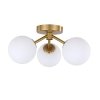 LIGHT PRESTIGE DORADO LP-002/3C LAMPA SUFITOWA PLAFON ZŁOTY MAT SZKLANE KLOSZE KULE BIAŁE POTRÓJNA DO SYPIALNI POKOJU