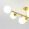 LIGHT PRESTIGE DORADO LP-002/8P LAMPA WISZĄCA ZŁOTA SZKLANE KULE BIAŁE KLOSZE