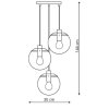 LIGHT PRESTIGE PUERTO LP-004/3P BK LAMPA WISZĄCA CZARNA SZKLANE KULE POTRÓJNA NA KOLE