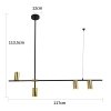 LAMPA WISZĄCA CZARNO ZŁOTA NAD STÓŁ TUBY LIGHT PRESTIGE ARIZONA LP-074/4PL BK/GD
