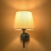 KINKIET KLASYCZNY PROSTY CHROM Z BIAŁYM ABAŻUREM DO SALONU SYPIALNI LIGHT PRESTIGE TIVOLI LP-1133/1W CH
