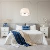 LAMPA WISZĄCA BIAŁA ABAŻUR NOWOCZESNA DO SALONU SYPIALNI NAD STÓŁ LIGHT PRESTIGE BALI LP-1322/1P WH