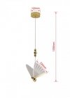 LIGHT PRESTIGE MARIPOSA LP-1715/1P LAMPA WISZĄCA ZŁOTA LED MOTYL WAŻKA DESINGERSKA DEKORACYJNA