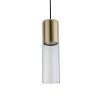 LAMPA WISZĄCA NAD STÓŁ CZARNO ZŁOTA SZKLANY KLOSZ TUBA CYLINDRYCZNY LIGHT PRESTIGE MANACOR LP-232/1P GD DO ŁAZIENKI LAMPA DEKORACYJNA DI SYPIALNI NAD STOLIK NOCNY NAD STOLIK KAWOWY 