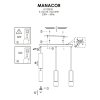 LAMPA WISZĄCA NAD STÓŁ CZARNO ZŁOTA SZKLANE KLOSZE TUBY CYLINDRYCZNE LIGHT PRESTIGE MANACOR LP-232/3L GD