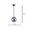LAMPA WISZĄCA KULA CHROM SREBRNA 15CM MAŁA SZKLANA LIGHT PRESTIGE PALLA LP-2844/1P S CH 