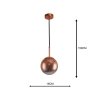 LAMPA WISZĄCA KULA MIEDZIANA 15CM MAŁA SZKLANA LIGHT PRESTIGE PALLA LP-2844/1P S MI