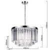 ŻYRANDOL GLAMOUR SZKLANY KRYSZTAŁOWY LAMPA WISZĄCA CHROM DO SYPIALNI SALONU LIGHT PRESTIGE VETRO LP-2910/5P