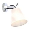 KINKIET SREBRNY CHROM Z WŁĄCZNIKIEM Z BIAŁYM ABAŻUREM DO SALONU SYPIALNI LIGHT PRESTIGE BALI  LP-5031/1W WH