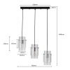 LAMPA WISZĄCA CZARNA SZKLANA NA LISTWIE POTÓJNA NAD STÓŁ LIGHT PRESTIGE SAVONA LP-707/3L 