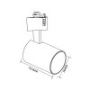 REFLEKTOR DO SZYNOPRZEWODU CZARNY LIGHT PRESTIGE SNOW 3-FAZOWY LP-731/1R 4W BK