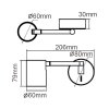 KINKIET BIAŁY NA WYSIĘGNIKU Z WŁĄCZNIKIEM REFLEKTOR LIGHT PRESTIGE SNOW  LP-731/1WL WH