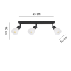 LAMPA SUFITOWA PLAFON SPOT REFLEKTOR CZARNY SZKLANE KLOSZE LIGHT PRESTIGE MALTA  LP-877/3W BK