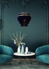 LAMPA WISZĄCA GRANATOWO ZŁOTA ABAŻUR FRĘDZELKI GRANATOWA DO SYPIALNI W STYLU GLAMOUR EXTRAVAGANZA FRILLS 03442/42/02 LUCIDE