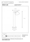 LAMPA ZEWNĘTRZNA OGRODOWA SŁUPEK NOWOCZESNY LUCIDE DINGO 14881/70/30
