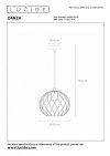 LAMPA CZARNA DRUCIANA METALOWA CZARNA KULA LUCIDE DANZA 21428/25/30