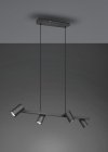 LAMPA WISZĄCA CZARNA REFLEKTORKI REGULOWANE NAD STÓŁ DO SALONU KUCHNI JADALNI MARLEY 302400432 TRIO