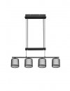 LAMPA WISZĄCA CZARNA Z ABAŻUREM MATERIAŁOWYM SO SALONU SYPIALNI BURTON 311400432 TRIO