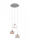 LAMPA WISZĄCA CHROM Z ABAŻUREM NAD STÓŁ DO JADALNI SALONU  KAPRUN 311630306 TRIO