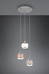 LAMPA WISZĄCA CHROM Z ABAŻUREM NAD STÓŁ DO JADALNI SALONU  KAPRUN 311630306 TRIO