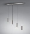 LAMPA WISZĄCA TUBY NAD STÓŁ BAR WYSPĘ SREBRNE MATOWE NIKIEL NOWOCZESNA DO SALONU JADALNI KUCHNI MARLEY 312400407 TRIO