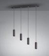 LAMPA WISZĄCA CZARNA NA LISTWIE TUBY DO JADALNI KUCHNI NAD STÓŁ MARLEY 312400432 TRIO