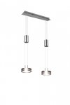 LAMPA WISZĄCA LED NIKIEL MATOWY NAD STÓŁ DO SALONU JADALNI KUCHNI NOWOCZESNA Z REGULOWANĄ WYSOKOŚCIĄ PODWÓJNA 3000K BARWA CIEPŁA FRANKLIN 326510207 TRIO
