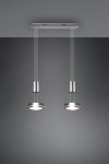 LAMPA WISZĄCA LED NIKIEL MATOWY NAD STÓŁ DO SALONU JADALNI KUCHNI NOWOCZESNA Z REGULOWANĄ WYSOKOŚCIĄ PODWÓJNA 3000K BARWA CIEPŁA FRANKLIN 326510207 TRIO