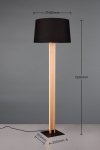 LAMPA CZARNA DREWNIANA Z CZARNYM ABAŻUREM RAHUL 447610232 TRIO