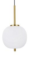 LAMPA WISZĄCA ZŁOTA NOWOCZESNA Z BIAŁYM KLOSZEM DO SALONU SYPIALNI KUCHNI JADALNI LUCES EXCLUSIVAS PILAR LE41757