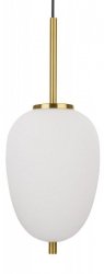 LAMPA WISZĄCA ZŁOTA NOWOCZESNA Z BIAŁYM KLOSZEM DO SALONU SYPIALNI KUCHNI JADALNI LUCES EXCLUSIVAS PILAR LE41759