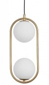 LAMPA WISZĄCA MOSIĄDZ ZŁOTA KULA BIAŁA SZKLANA DO SYPIALNI KUCHNI JADALNI SALONU NOWOCZESNA LUCES EXCLUSIVAS RENGO LE41772
