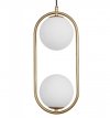 LAMPA WISZĄCA MOSIĄDZ ZŁOTA KULA BIAŁA SZKLANA DO SYPIALNI KUCHNI JADALNI SALONU NOWOCZESNA LUCES EXCLUSIVAS RENGO LE41772