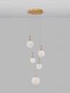 LAMPA WISZĄCA ZŁOTA SATYNA BIAŁA SZKLANA KULA KULE SZKLANE MLECZNE DO SALONU SYPIALNI KUCHNI LUCES EXCLUSIVAS YARA LE42732