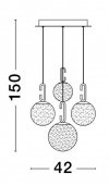 LAMPA WISZĄCA ZŁOTA SATYNA BIAŁA SZKLANA KULA KULE SZKLANE MLECZNE DO SALONU SYPIALNI KUCHNI LUCES EXCLUSIVAS YARA LE42732