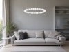 LAMPA WISZĄCA BIAŁA CHROM KULE SZKLANE PERŁY DESINGERSKA NOWOCZESNA LUCES EXCLUSIVAS MOCA LE43463