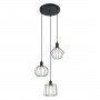 ITALUX GERVAIS MDM-3345-3 BK LAMPA WISZĄCA CZARNA INDUSTRIALNA DRUCIANE KLOSZE DO SALONU 